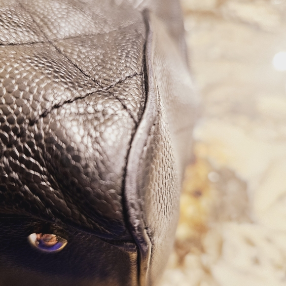 Authentic Chanel bag purse black caviar leather $5800 Bowler quilted - Picture 15 of 16